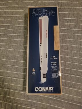 Conair 1-Inch Double Ceramic Flat Iron - White
